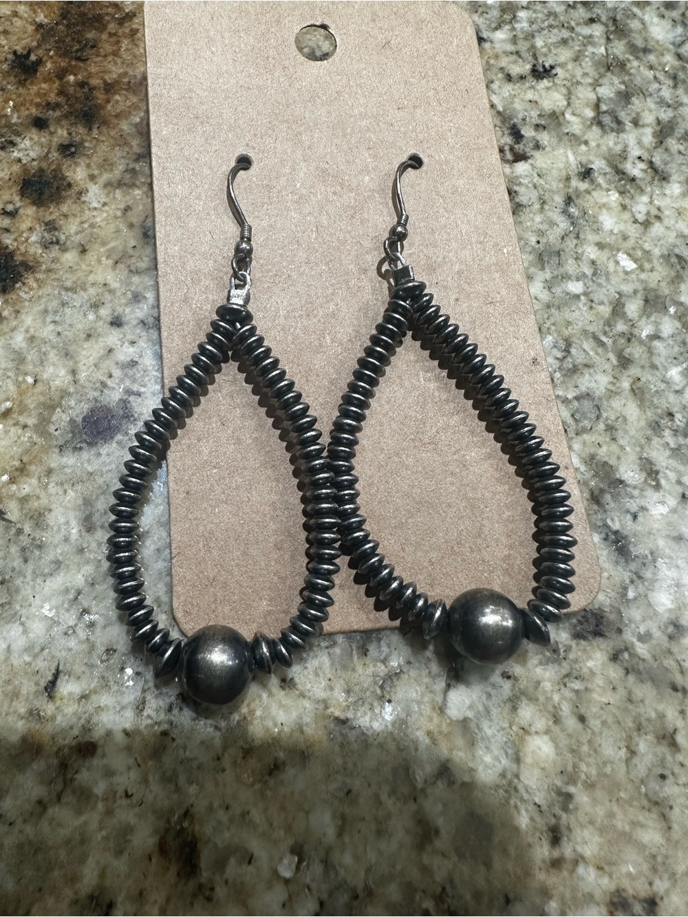 Statement Black Bead Teardrop Earrings - Women Jewelry